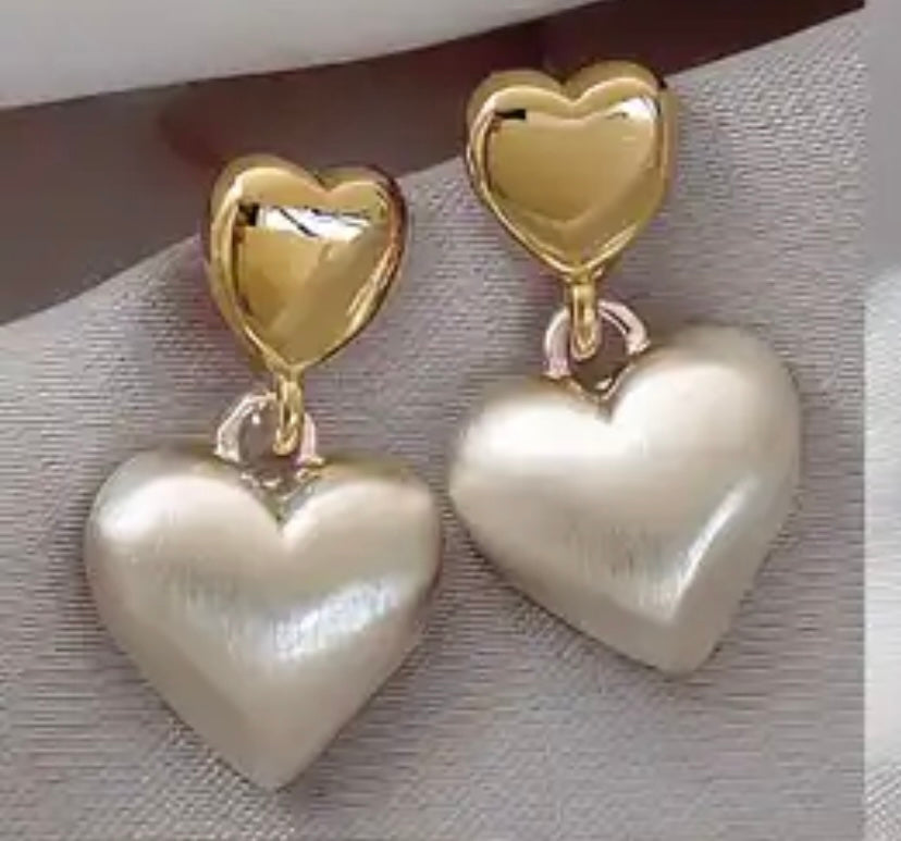 Mixed Metal heart shaped earrings