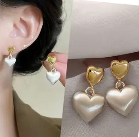 Mixed Metal heart shaped earrings