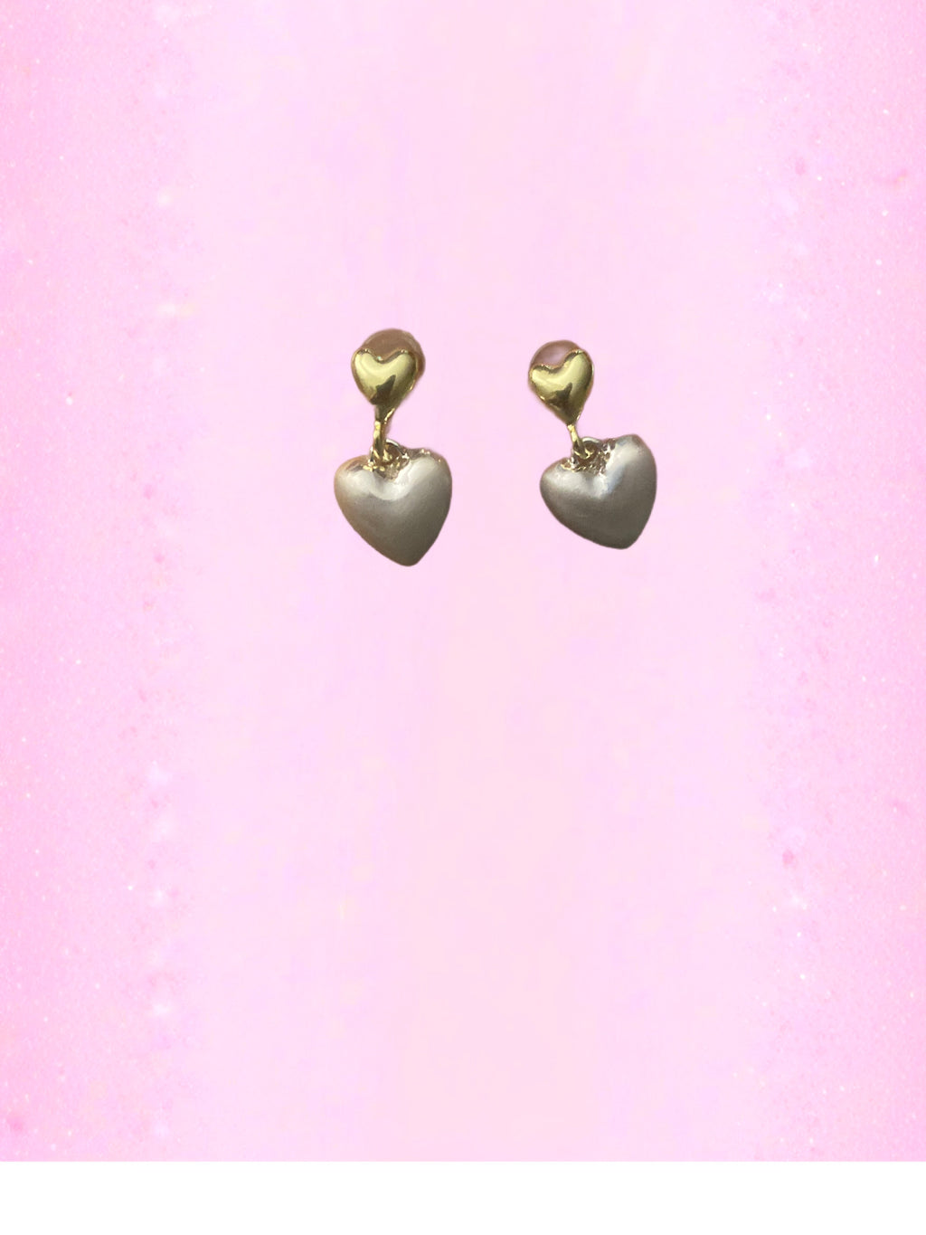 Mixed Metal heart shaped earrings
