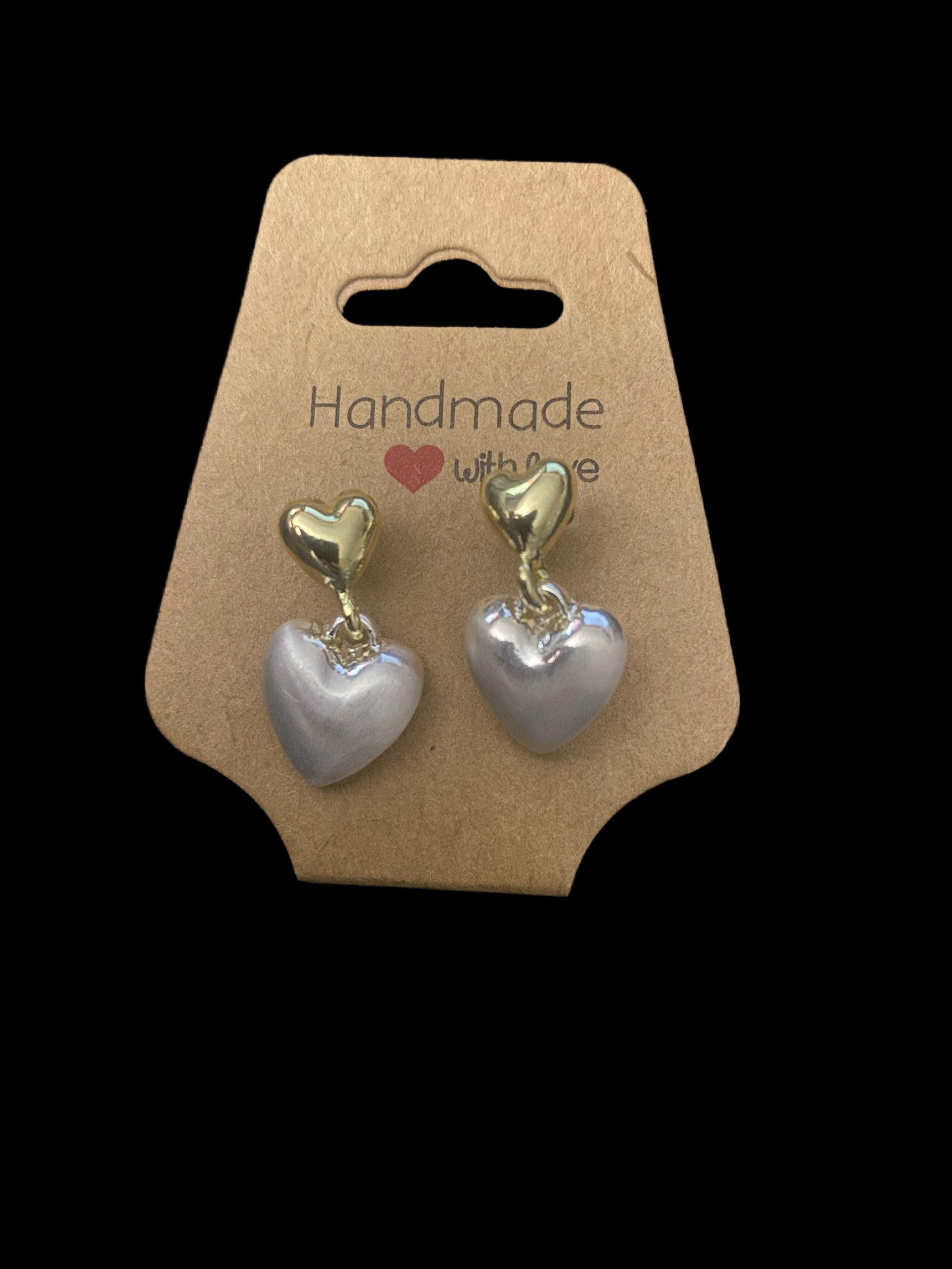 Mixed Metal heart shaped earrings