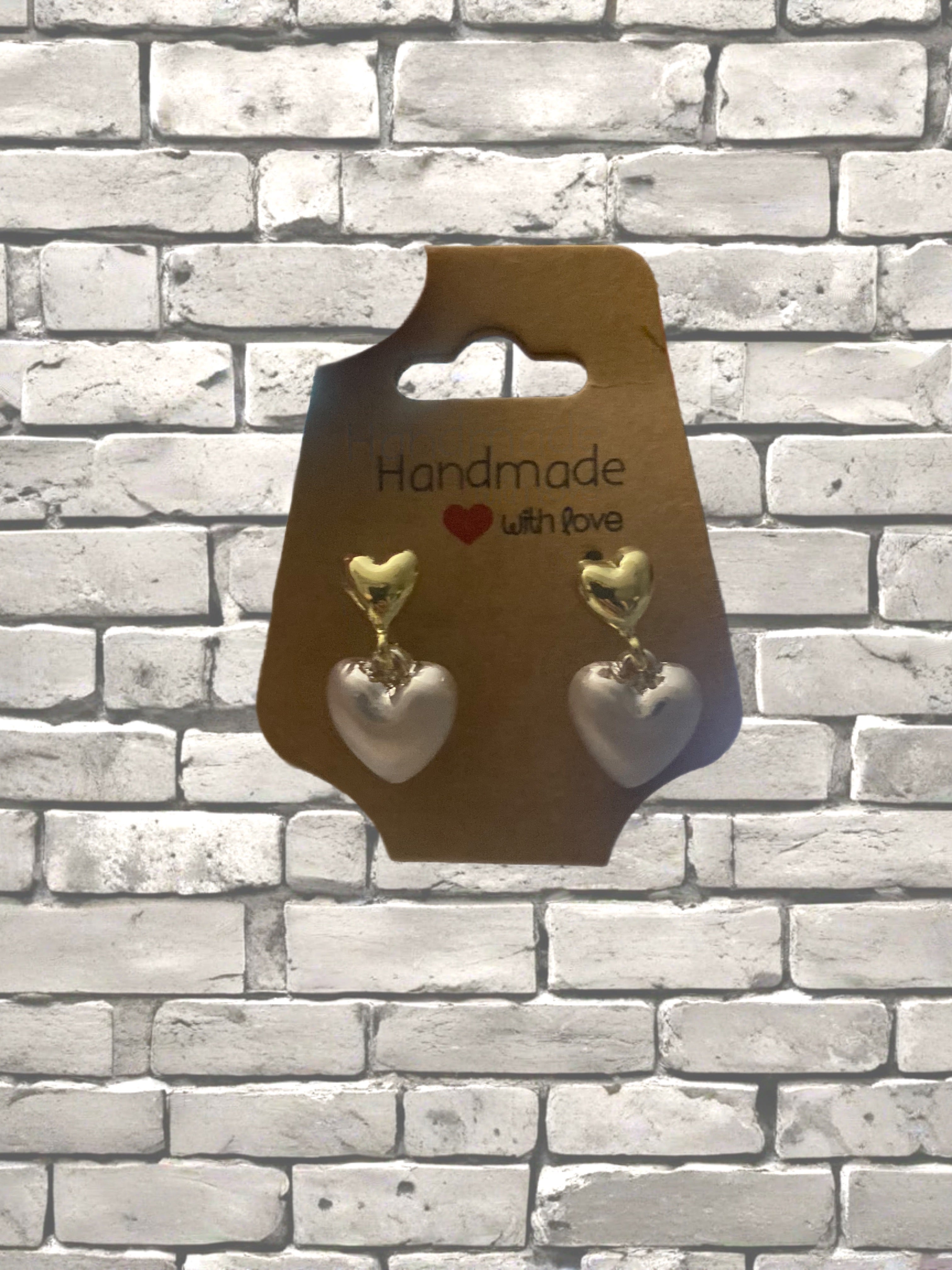 Mixed Metal heart shaped earrings