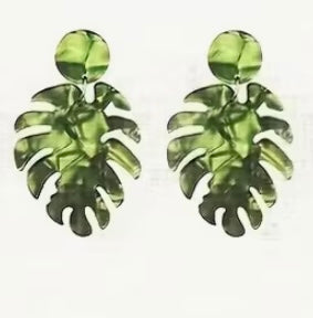 Vintage Boho Green Leaf Earrings