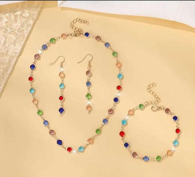 Multi-colored crystal set