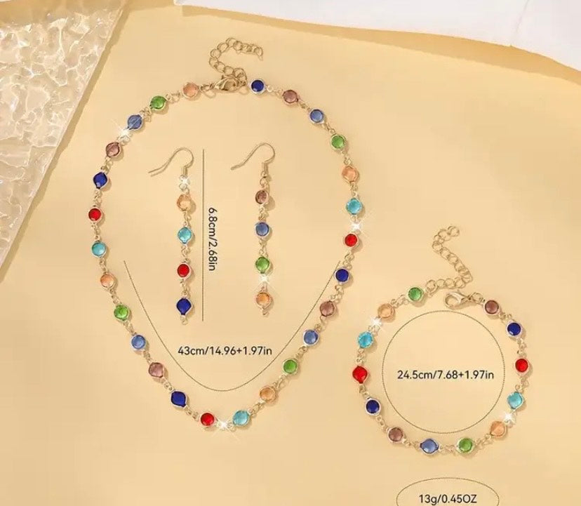 Multi-colored crystal set